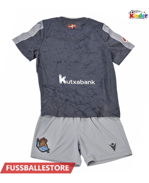 Günstige Real Sociedad Auswärts Trikotsatzt Kinder 2025-26 Kurzarm (+ Kurze Hosen)